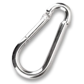 C.P. Sports Carabiner Hook Solid Steel Chrome Plated 80mm x 8mm - 1 Piece - Fits e.g. Handles, Ropes, Gyms, Dip Belts - Strength Training, Bodybuilding, Fitness, Muscle Building