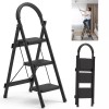 NewHome 3 Step Ladder with Wide Anti-Slip Pedal Heavy Duty