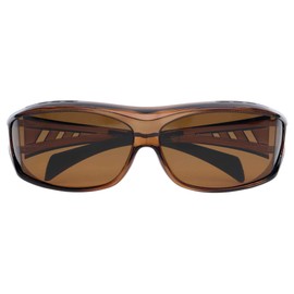 Polarized Over Glasses, Hay Fever Protection, Can Be Hanged Over Glasses, Includes Hood, Prevents Pollen and Dust From Intrusion, Clear Brown/Brown