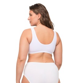 Ulla Popken Large Size Ladies Large Size up to 120D Bustier Underwired Front Closure Bra, Plain, 689668 - Wired 100D