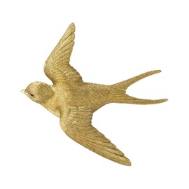 Oubia Swallow Magnet Gold 3.7 x 1.4 x 3.0 inches (9.3 x 3.5 x 7.5 cm) Doll Figure Figurine Figurine Animal Garden Decoration Bird H24107-12