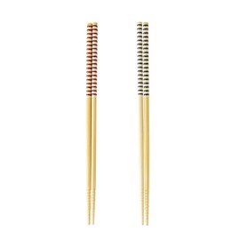Asahi Koyo SA-01 Chopsticks, Antibacterial, 10.6 inches (27 cm), Red/Black, 2 pairs, Made in Japan, Wooden