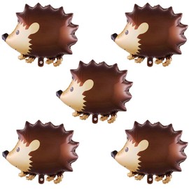 HORUIUS Hedgehog Balloons Hedgehog Shaped Foil Mylar Balloons for Woodland Animals Theme Birthday Party Supplies Decoration 22 Inchs 5PCS