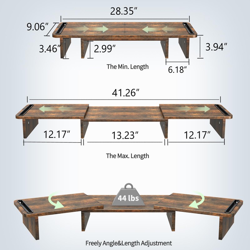 Zimilar Dual Monitor Stand Riser, Monitor Stand with Adjustable Length