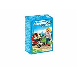 Playmobil 5573 City Life Mother with Twin Stroller, Fun Imaginative Role-Play, PlaySets Suitable for Children Ages 4+
