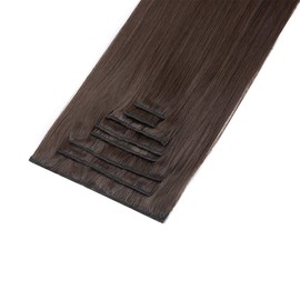 S-noilite Clip-In Hair Extensions, Straight, 8-Piece Set, 18 Clips, Full Head, Like Real Hair, 66 cm, Medium Brown