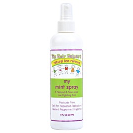My Hair Helpers - Spray de menta antipiojos para la defensa de los piojos de la cabeza, formulado naturalmente con aceites esenciales, 8 onzas líquidas, funciona en 1-2 niños