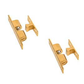 Gedotec Double Ball Catch Brass Furniture Catch Cupboard Doors & Furniture - Professional Ideal | 13 x 70 mm | Snap Latch with Adjustable Chrome Steel Balls | Pack of 2 - Door Lock for Screwing