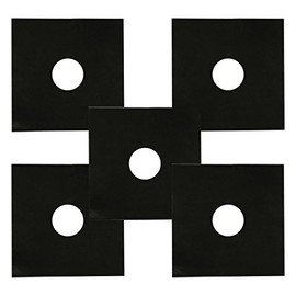 Range Kleen 672S NonStick Gas Stove Liners, 5 Pack, Black 10.75 Square Inch w 2.875-inch Inner Hole Diameter