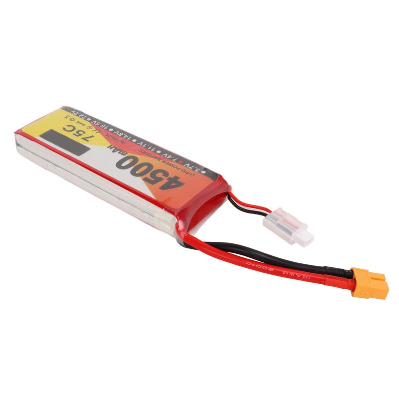 Lipo Battery 75C Discharge Rate 4500mAh Capacity 7.4V 2S Lipo