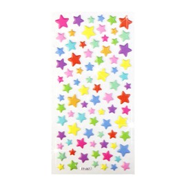 Reward Stickers 3D-023 Star 3D 3D Plump Stickers Mixed Colorful Decoration 82 Sheets per Sheet
