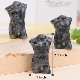 QLRSUXN 2.1 Inch Shimmer Stone Male Model Sculpture Crystal Statue Goddess Figurines,Hand-Carved Body Shaped Decor Healing Crystal Decor，Home Office Decoration Christmas Meditation Yoga Gifts