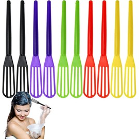 Chiyuehe 10 PCS Plastic Hair Coloring Mixer,Hair Color Whisks Dye Cream Mixer,Tint Color Cream Colorful Spoon Applicator Hair Bleaching Highlight Tool for Home Barber Shop Salon (Random Color)