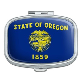 Oregon State Flag Rectangle Pill Case Trinket Gift Box