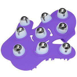 Fuzu 9 Ball Roller Massage 1-Glove for Stress Relief and Cellulite Reduction, Purple