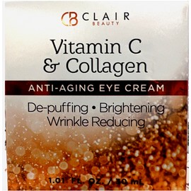 CB Clair Vitamin C & Collagen Anti-Aging Eye Cream, De-puffing Wrinkle 30ml NIB
