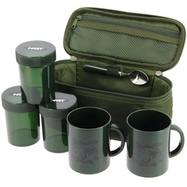 NGT Brew Kit Camping Carp Fishing Includes Cups, Pots, spoon & Case