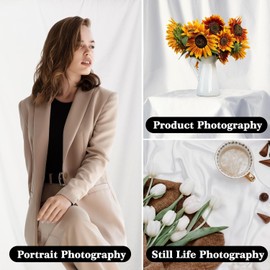 White Backdrop 6x8ft – Professional Photography Backdrop for Photoshoots, Studio & Portraits, Wrinkle-Free, Opaque, Machine Washable Polyester, Non-Fading, Reusable for Photo Background