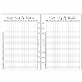 SinnWunder® Habit Tracker Lists for One Month to Fit 6 Ring Planner A5 Size