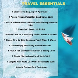 Travel Toiletries Set for Women | Mini Toiletries | Travel Size Toiletries Women Kit For Holidays, Vacation, Hospital, Maternity with Hubsidia Airport Security Approved Liquids Bag
