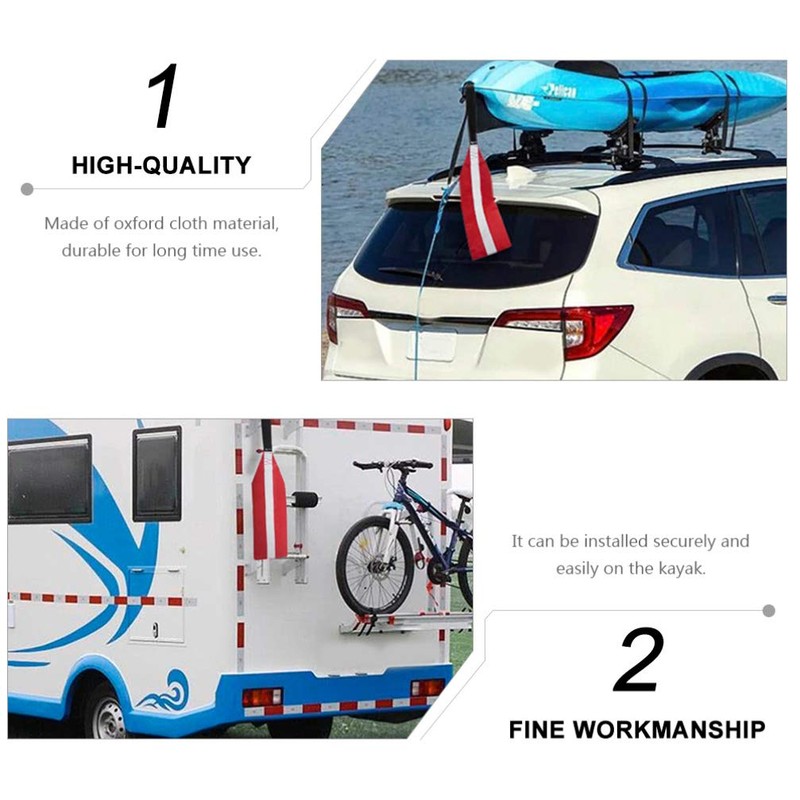 BESPORTBLE Red Reflection Travel Flag Tow Warning Flag Long Load