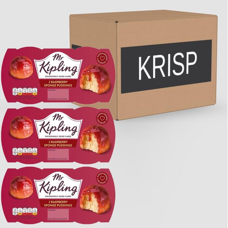 3 x 190g Sponge Raspberry Pudding 2 Microwavable Dessert Pie