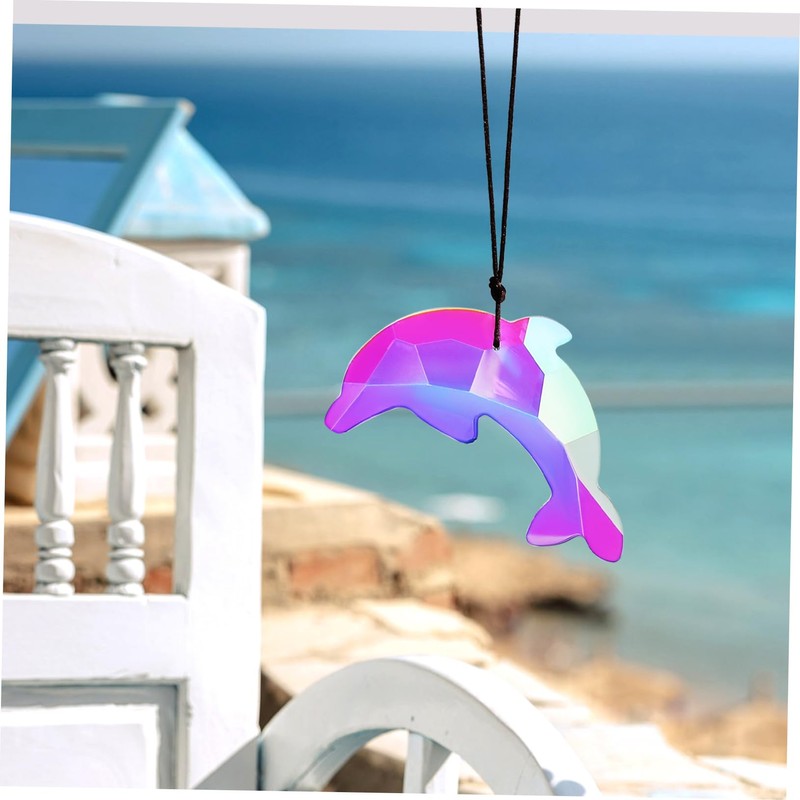 Operitacx Dolphin Hanging Sun Catcher Charm Crystal Pendant for Ocean