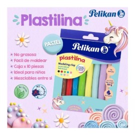 Pelikan Plastilina Escolar De Colores Pastel Pelikan 10 Barras