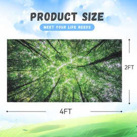 4 Pack Fluorescent Light Cover, DDFS Fabric Rectangles Office Light Covers for Ceiling Lights, Educed The Amount of Eye Strain LampshadeWith 4 x 2 Feet Tree