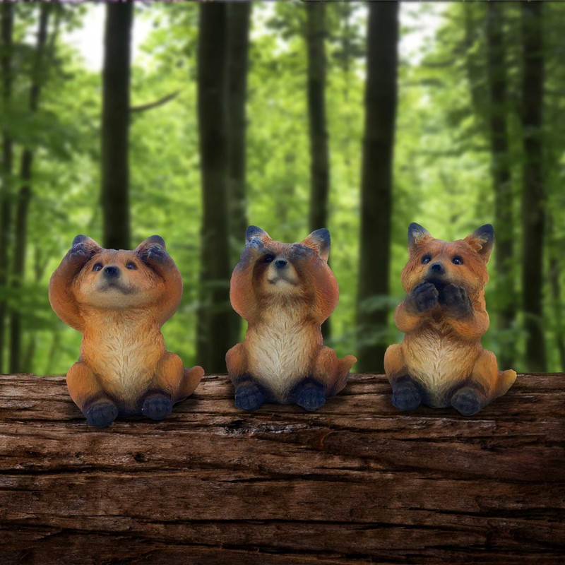 Nemesis Now Three Wise Foxes 8.5cm Resin Brown Three Wise
