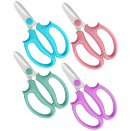 BINCKIN BINCKIN Flower Scissors - 4 Pcs Stainless Steel Flower Shears, Garden Plant Floral Shears for Fresh Flowers Stems (Blue, Green, Pink, Violet)