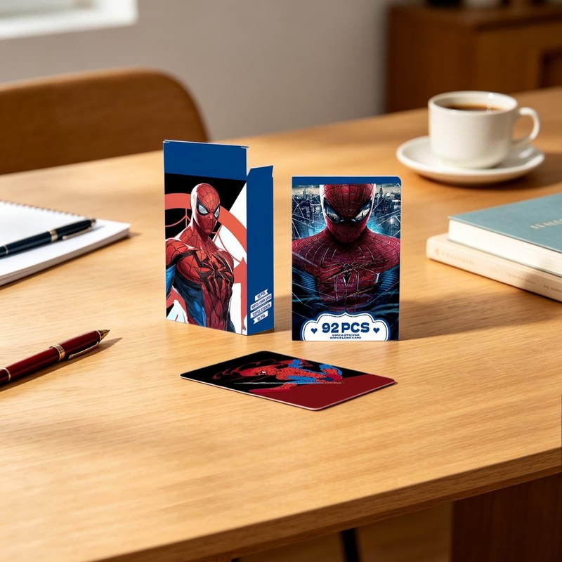 92Pcs Spider Lomo Cards and Stickers Set, 60 Pcs Mini