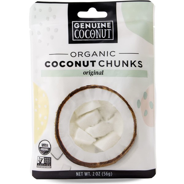 Genuine Coconut Frutos de coco orgánicos, sabor original natural