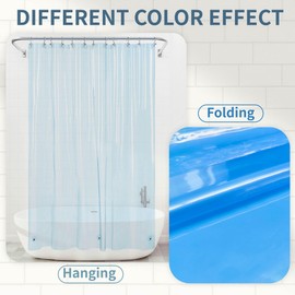 Barossa Design Extra Long Clear Blue Shower Curtain Liner with 3 Magnets - 72" x 84" XL, Waterproof PEVA Lightweight Shower Liner for Bathroom, PVC Free, Metal Grommets - Clear Blue, 72x84