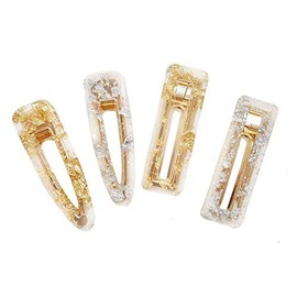 4CS Women Ladies Sweet Duckbill Clamps Hair Clips Acrylic Resin Hair Barrettes Fashion Geometric Alligator Hair Pins Hair Accessories (A#)