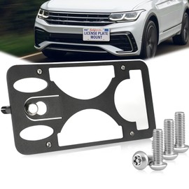 Anti Theft Front License Plate Bracket Mount Compatible with Volkswagen Tiguan 2018-2023,No Drill Tow Hook License Plate Frame Holder,Installs in Seconds