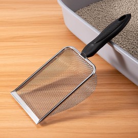 PlushPlumage Small Holes Cat Litter Scoop,Stainless Steel Mesh Scooper,Durable,Heavy Duty,Easy to Clean,for Litter Box,Pet Litter Cleaning Tool for Cat Dog Rabbit