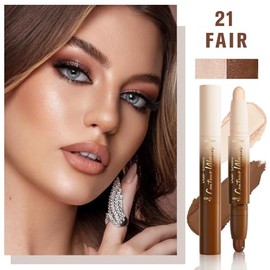 Barra Resaltadora de Contorno en Crema 2 en 1, Barras de Maquillaje Bronceador Neutro, Barra de Esculpido de Doble Extremo para Cara y Cuerpo, de Larg