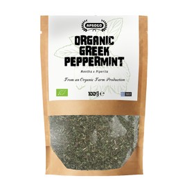 APSOGO Organic Peppermint Tea from Greece - Whole Loose Peppermint Leaves - Premium Caffeine Free Herbal Tea - Aromatic & Refreshing - No Additives - 100g