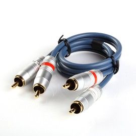 Dual RCA Male to 2 RCA Male Gold Plated Stereo Audio Cable Audio Cable (1.5FT)