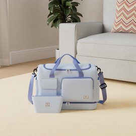 Weekender Bag for Women with Shoe Compartment, Gym Tote Bag, Waterproof Travel Duffle Bag Carry On Bag with Toiletry Bag