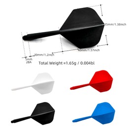 HRLORK 3 Pcs Dart Flights Integrated Dart Flights and Dart Shafts Dart Sets- Blue