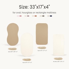 lulumoon Baby Muslin Bassinet Sheets: Cotton Bassinet Sheets Neutral for Boys and Girls - Fitted for Oval Rectangle or Hourglass