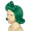 Miss U Hair Men Short Green Funny Wig with White