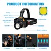 Led Headlamp Rechargeable for Adults Waterproof with Battery Display Motion