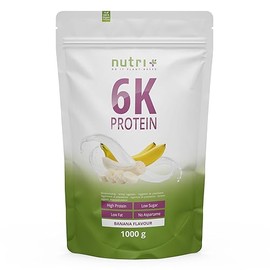 Nutri + Proteinpulver Banane 1 kg - 83% Eiwei√ü Pulver - pflanzliches Protein Powder Banana Flavor - 6-Komponenten Eiwei√üpulver 1000 g aspartamfrei