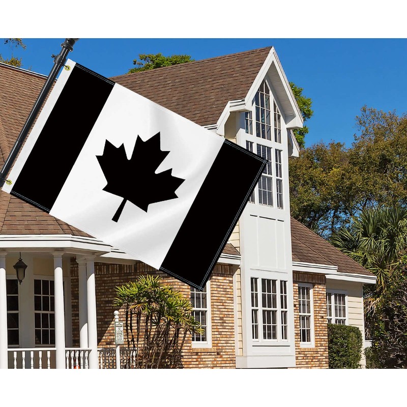 2×3 FT Black Canada Flag,Medium 60×90 CM Canadian Outdoor Banner,100D