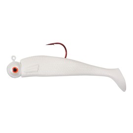 Northland Fishing Tackle Rigged Gumball Jig Swimbait Soft Plastic Lure, White, 1/4 Oz 2/0 Hook, 4/Card