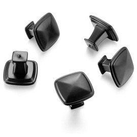 3DBUYER 12Pcs Cabinet Door Knobs, Kitchen and Bathroom Cabinets, Shutters Square Wardrobe Furniture Knobs Pull Handles for Chest of Drawers Bedroom with 24Pcs Screws