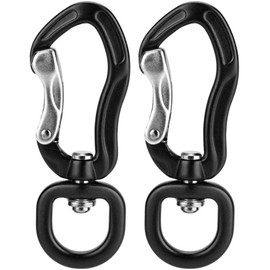 Nvanvmm 2X 360° Swivel Rotating Carabiner Clip,Multifunctional Aluminium Alloy Carabiner D Buckle for Outdoor Camping Hiking